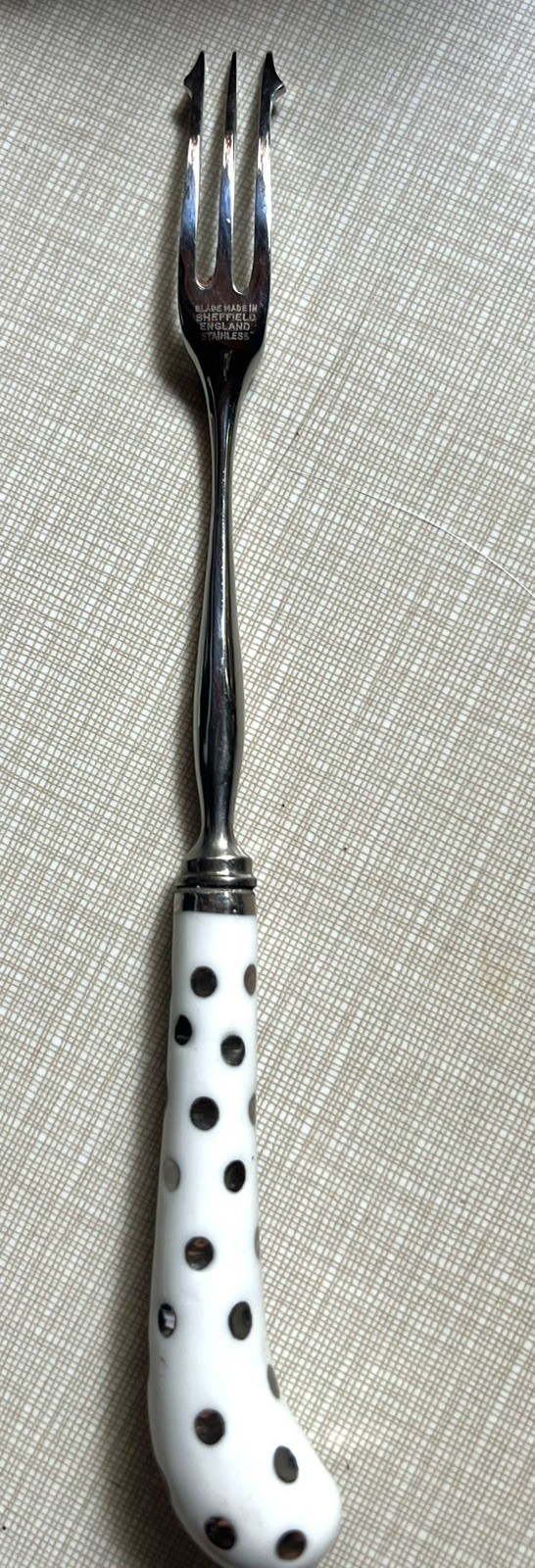 Stainless Steel Polka Dot Fork Sheffield England 8.5”