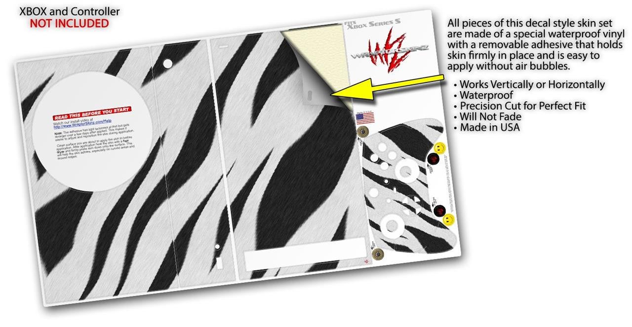 Skin Wrap for XBOX Series S Console Controller Zebra Skin