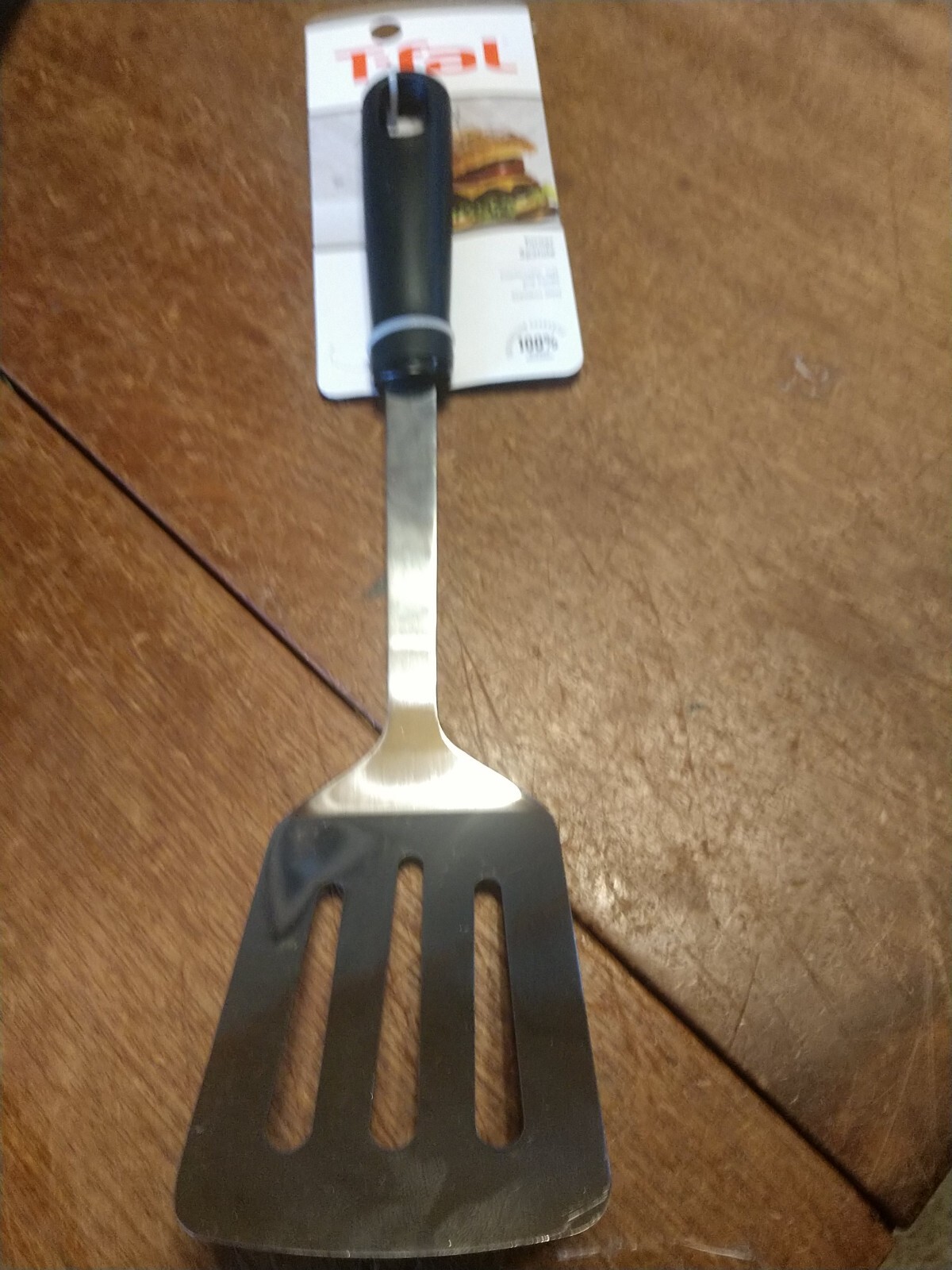 T-Fal Black & STAINLESS STEEL Spatula,   NEW (2-PO-145)
