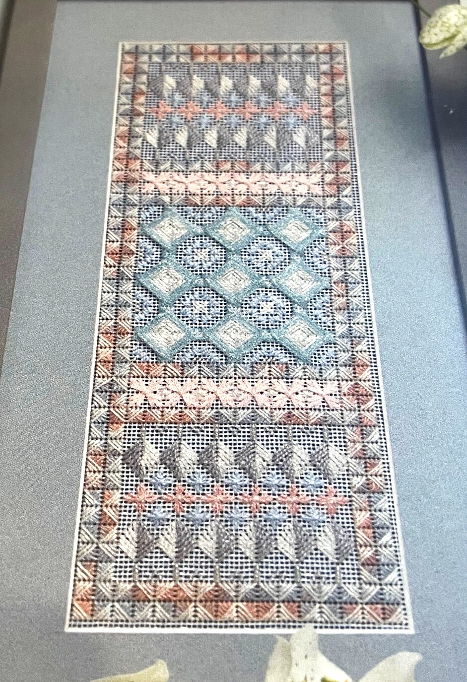 Diane Grant WINTER FROSTS BAND SAMPLER Needlepoint Pattern