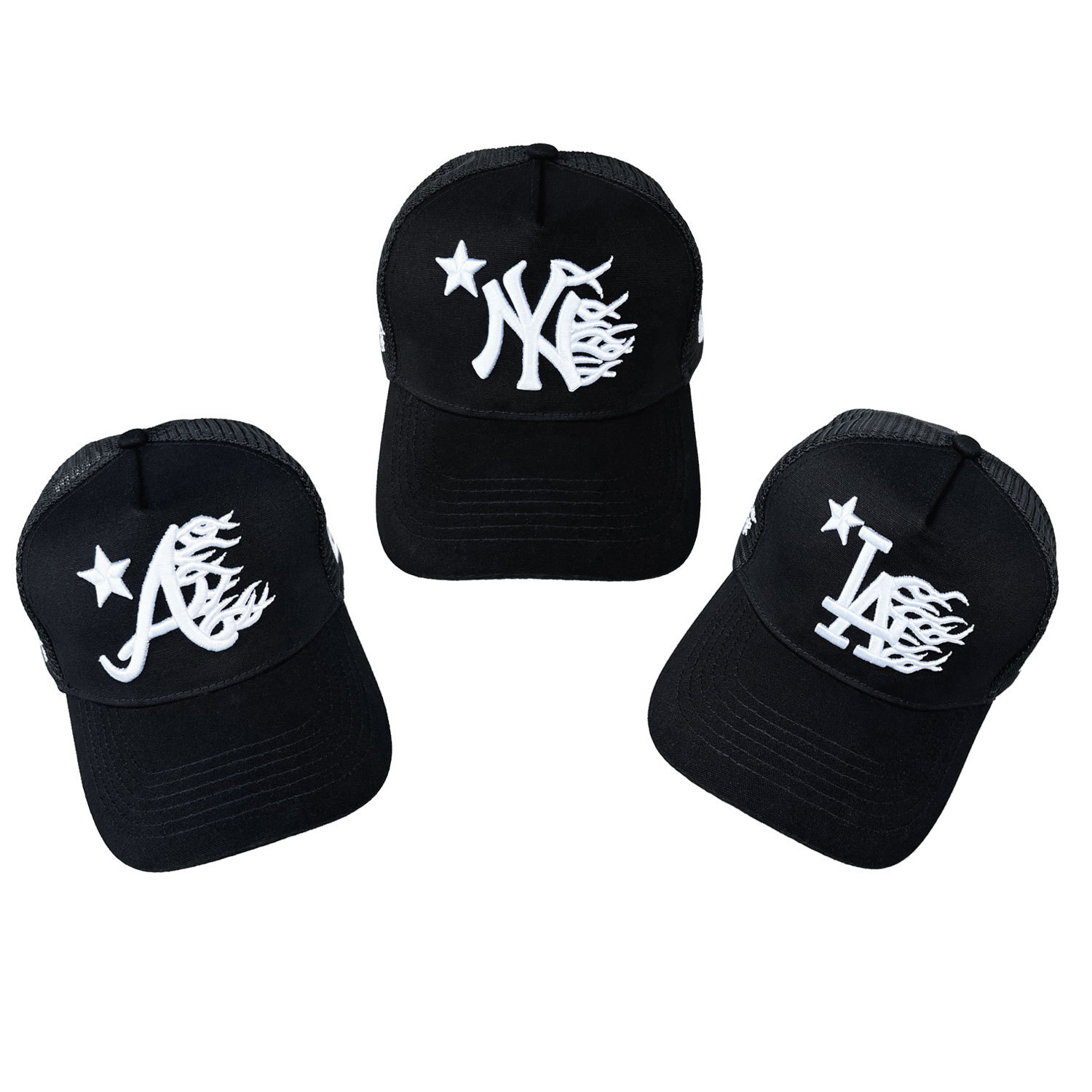 Mens womens Hell Cap star Embroidered Trucker Cap Baseball Cap Streetwear Trendy