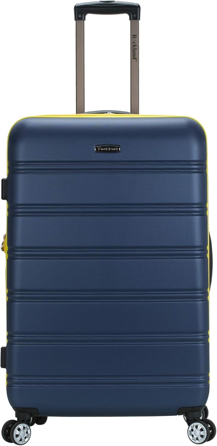 Melbourne Hardside Expandable Spinner Wheel Luggage Navy Checked Large 28