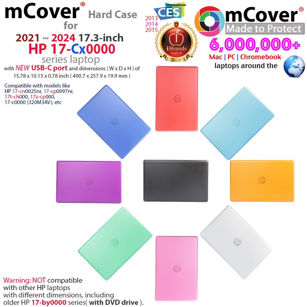 NEW mCover Hard Case for 2021+ 17.3" HP 17-Cxxxx series laptop USB-C port No DVD