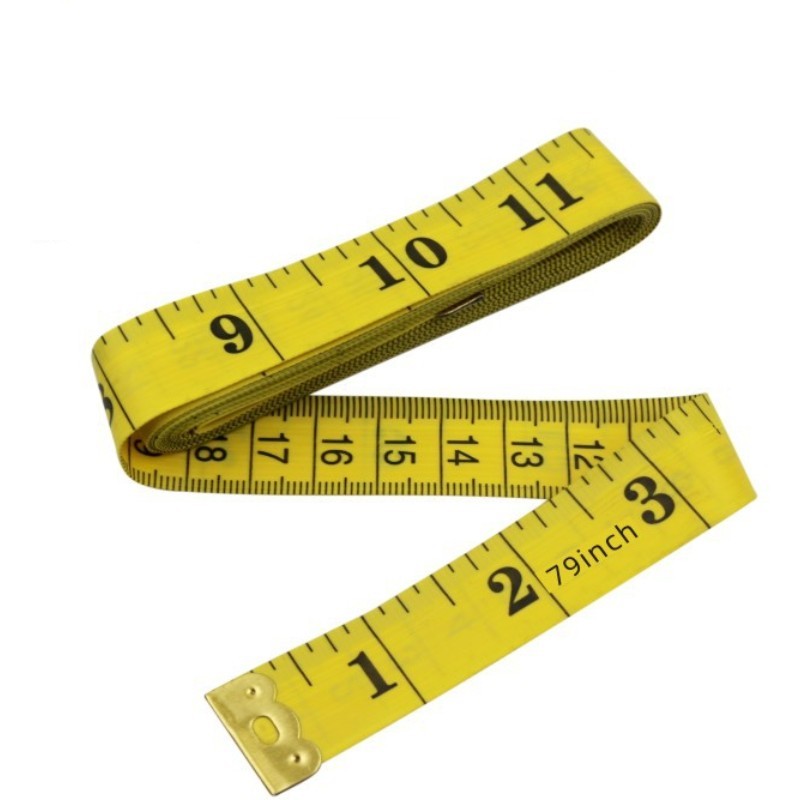 2 Meter 79 Inch Soft Plastic Ruler Tailor Sewing Cloth Measure Tape Yellow 3Pcs