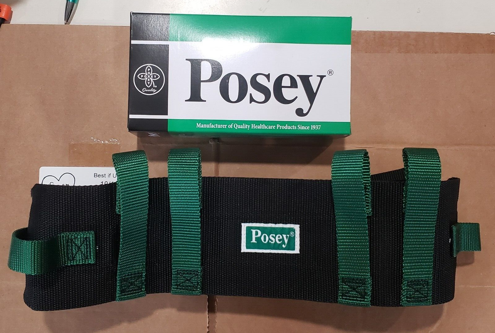Posey 6537Q Transfer Belt, Gait Belt 55" Green & Black