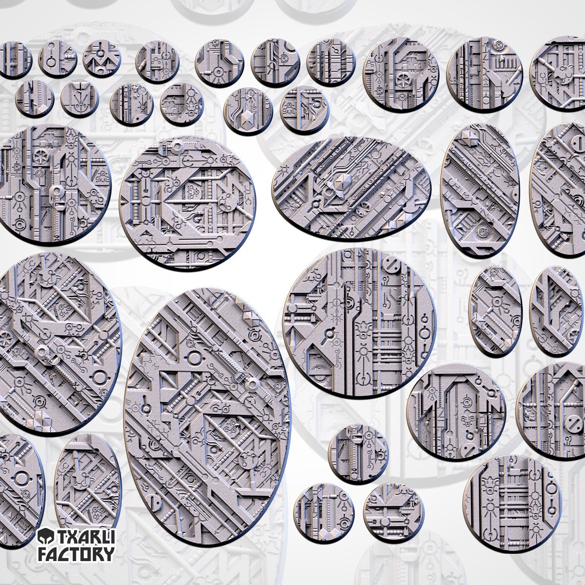 Xenos Alien Technology Base Toppers - TXARLI Factory 40k AOS Wargaming