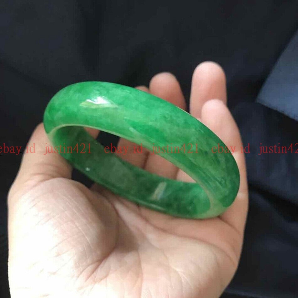 100% Natural Green Jadeite Jade Bangle Bracelet Women Bangle 56-64mm Jewelry