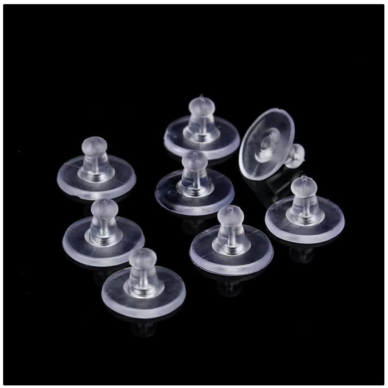 Rubber Earring Backs,100PCS Soft Clear Earring Backs Replacements for Droopy