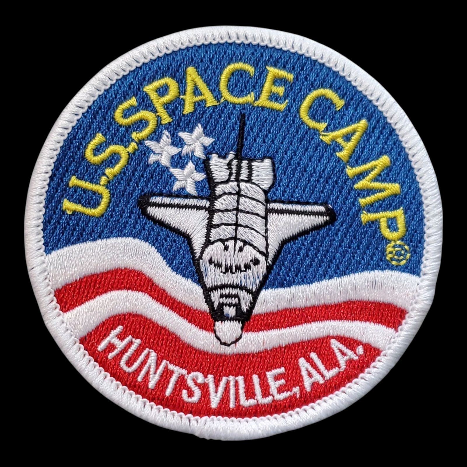 Vintage US Space Camp Patch. Huntsville AL. Embroidered. Sew/iron On. 3"x3"