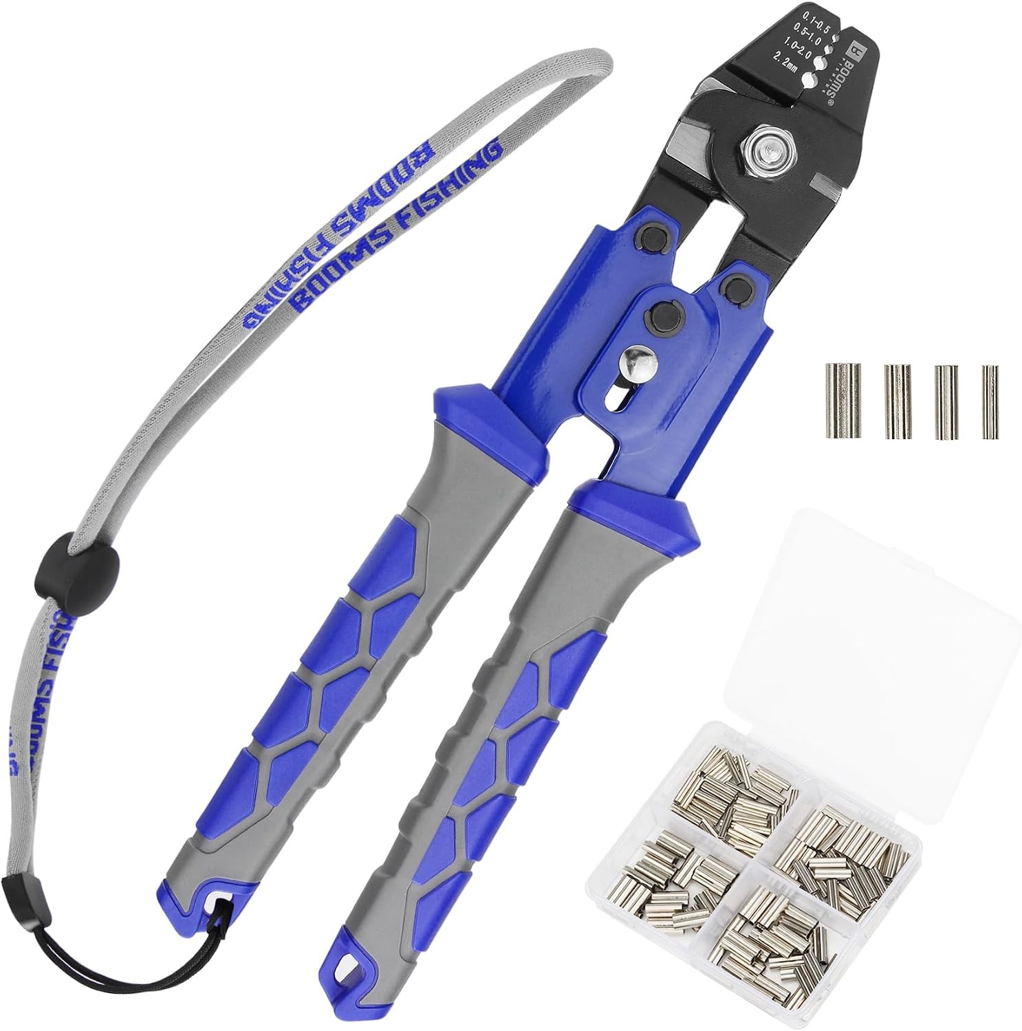 10.6in Fishing Crimping Pliers Kit with 140 Included Double Barrel Sleeves