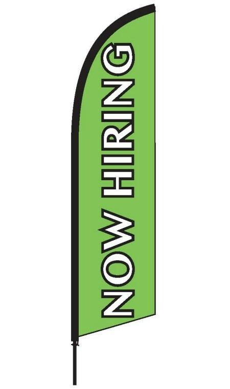 NOW HIRING 7FT FEATHER FLAG