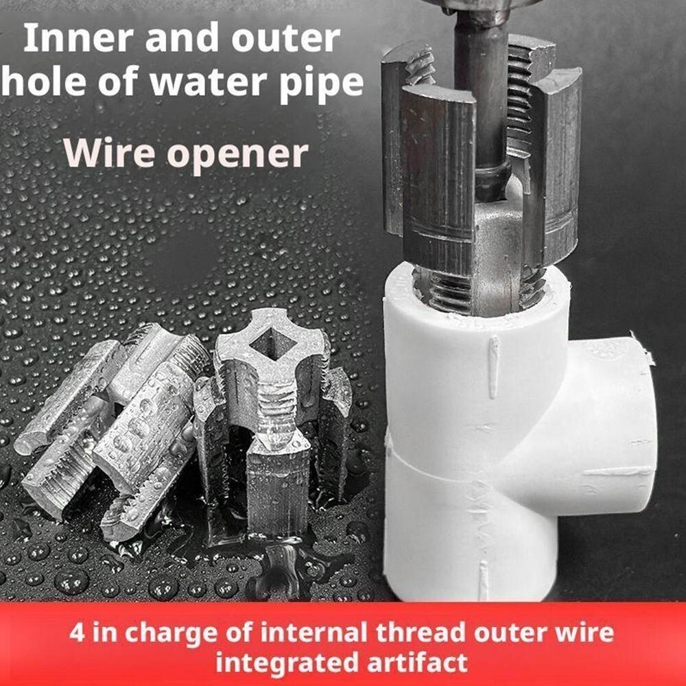 2pcs Integrated Internal & External Pipe Threading-Tool,PVC Pipe Threader Kit