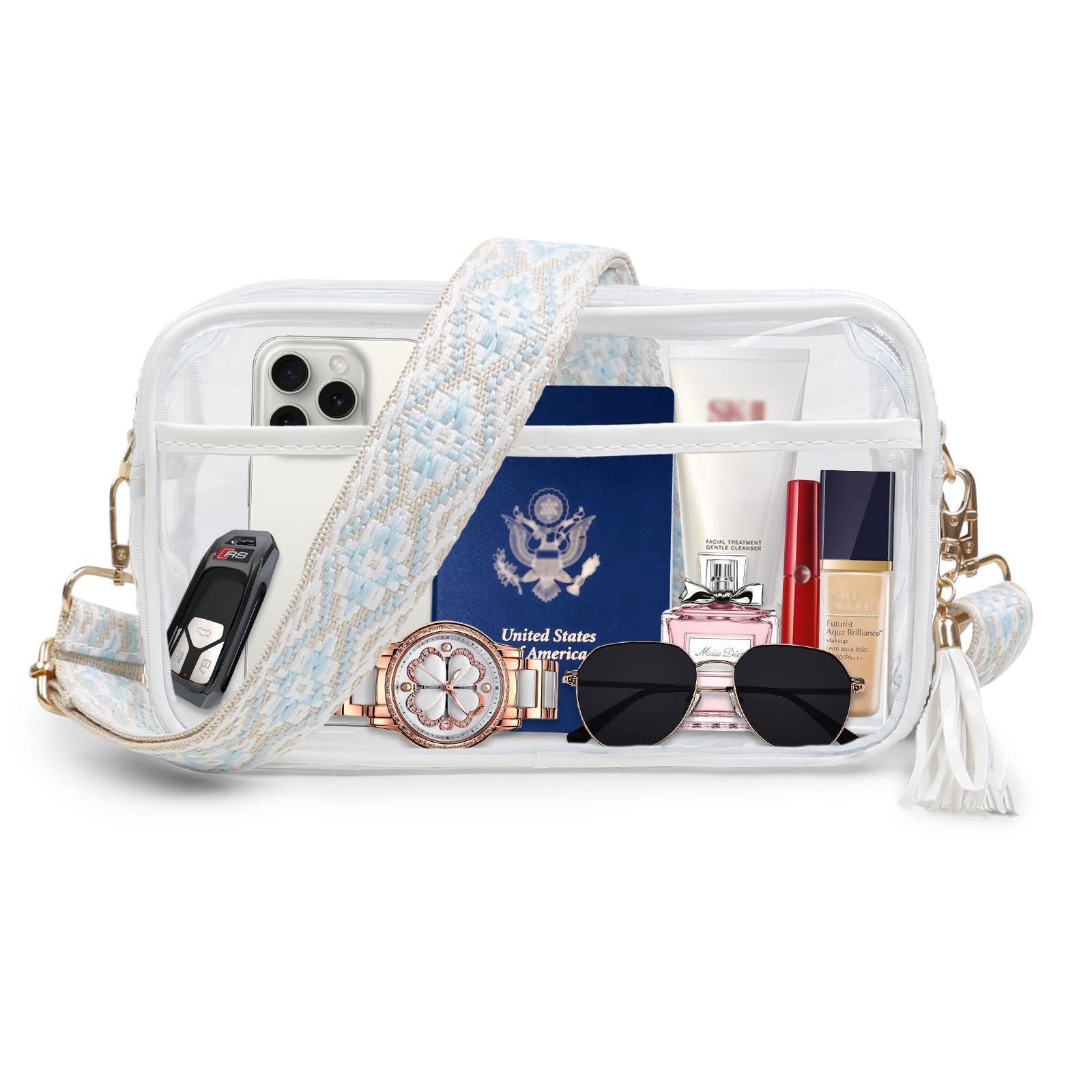 Clear Purses for Women - Crossbody Small Bag, Stadium Approved, Sport Concerts