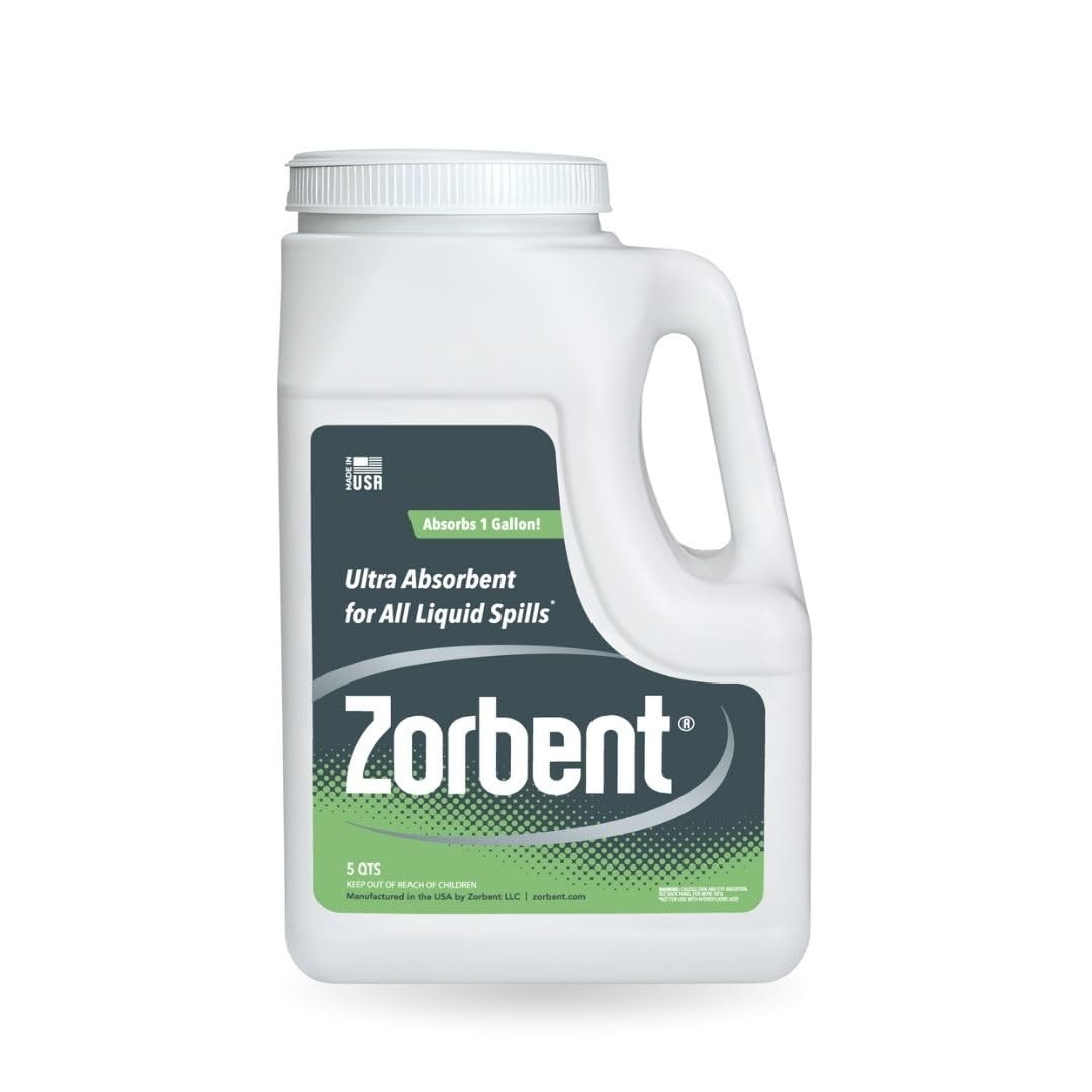 Oil Spill Absorbent 5 Quart Jug  NonToxic, LowDust for Quick Cleanup