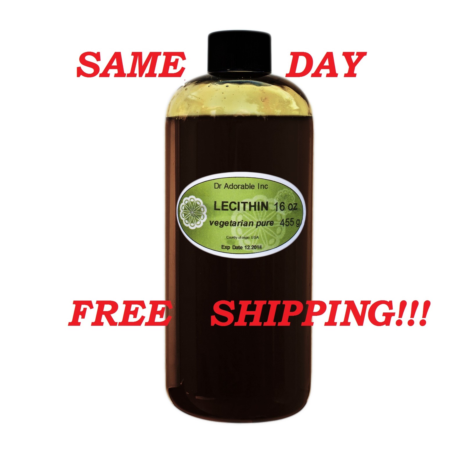 LECITHIN VEGETARIAN UNBLEACHED FLUID LIQUID 2 OZ 4 OZ 8 OZ -UP TO  7 LB