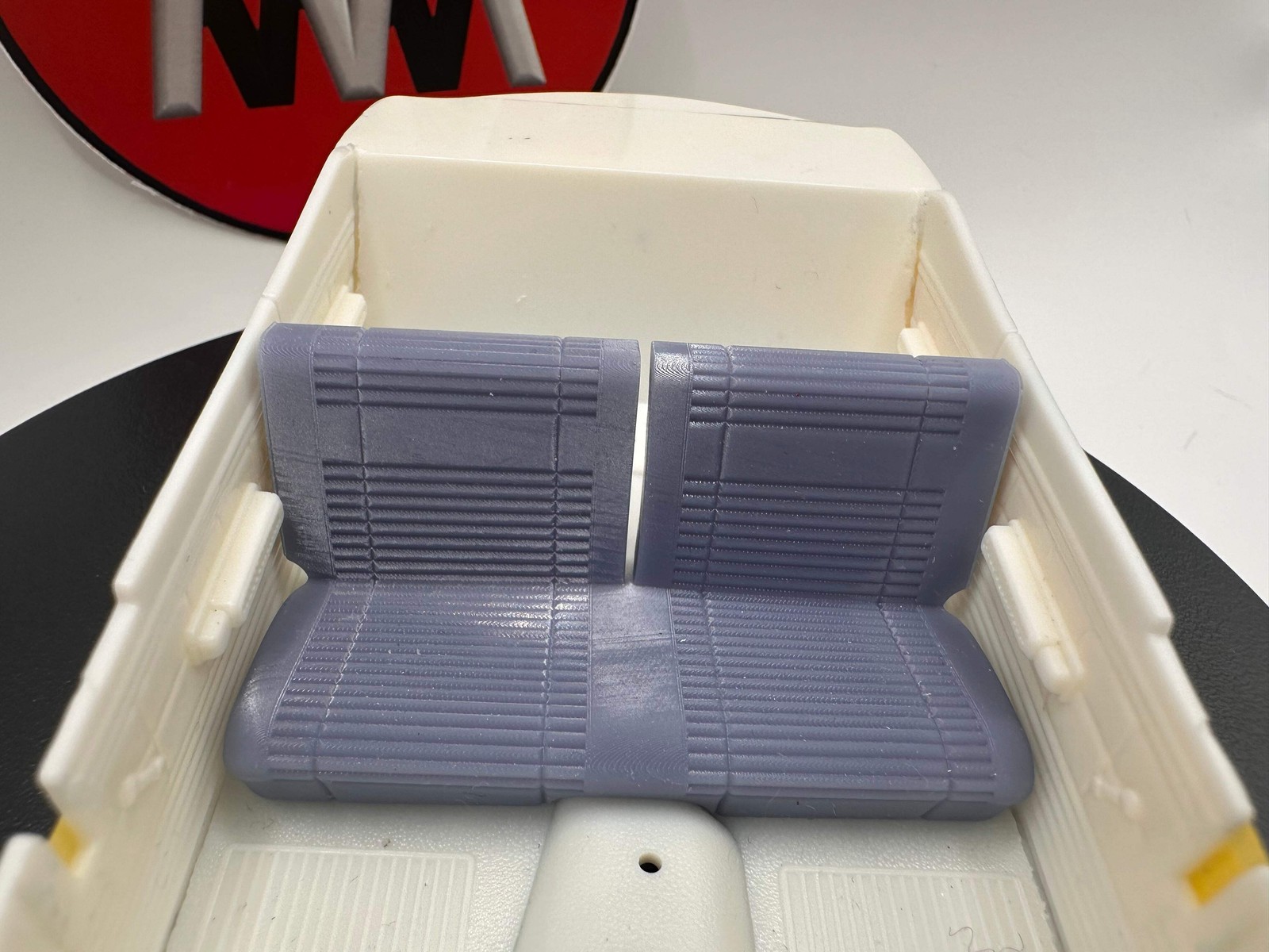 1/25 scale 1969 Road Runner front bench seat for AMT interior tub