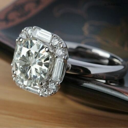 2.90 Ct Round Cut Lab-Created White Diamond Wedding Ring 925 Sterling Silver