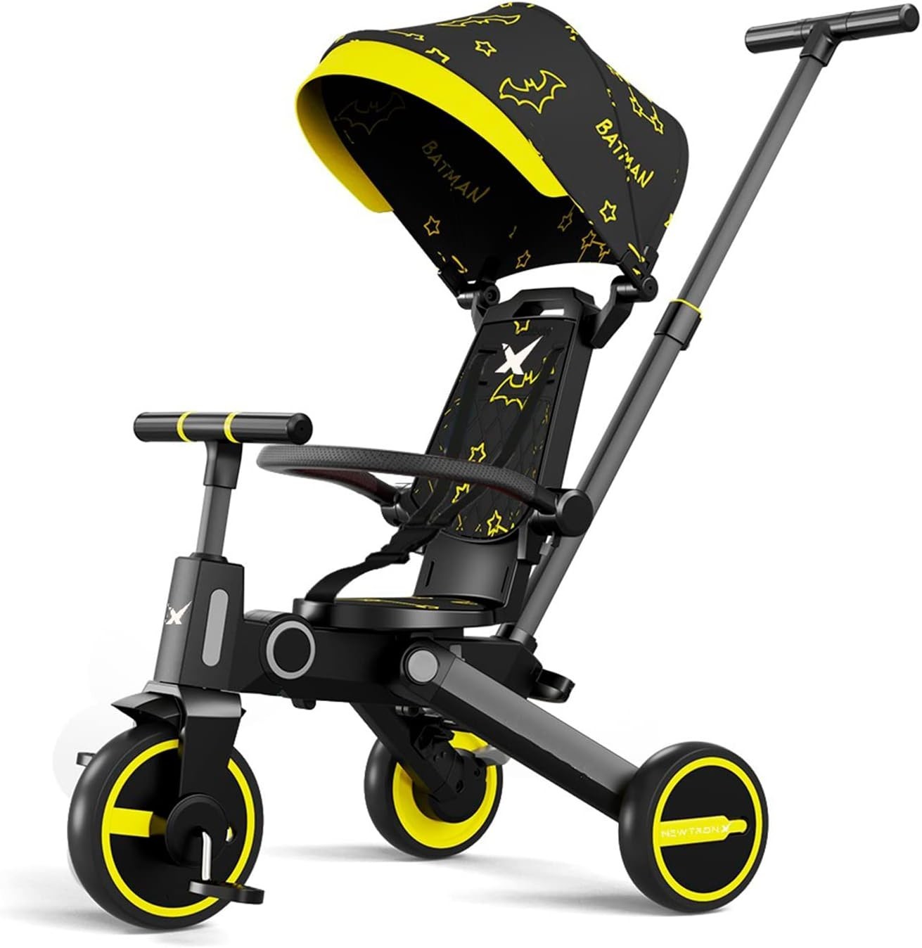 NEWTRONX Adventure Pro 7-in-1 Folding Kids Tricycle Stroller
