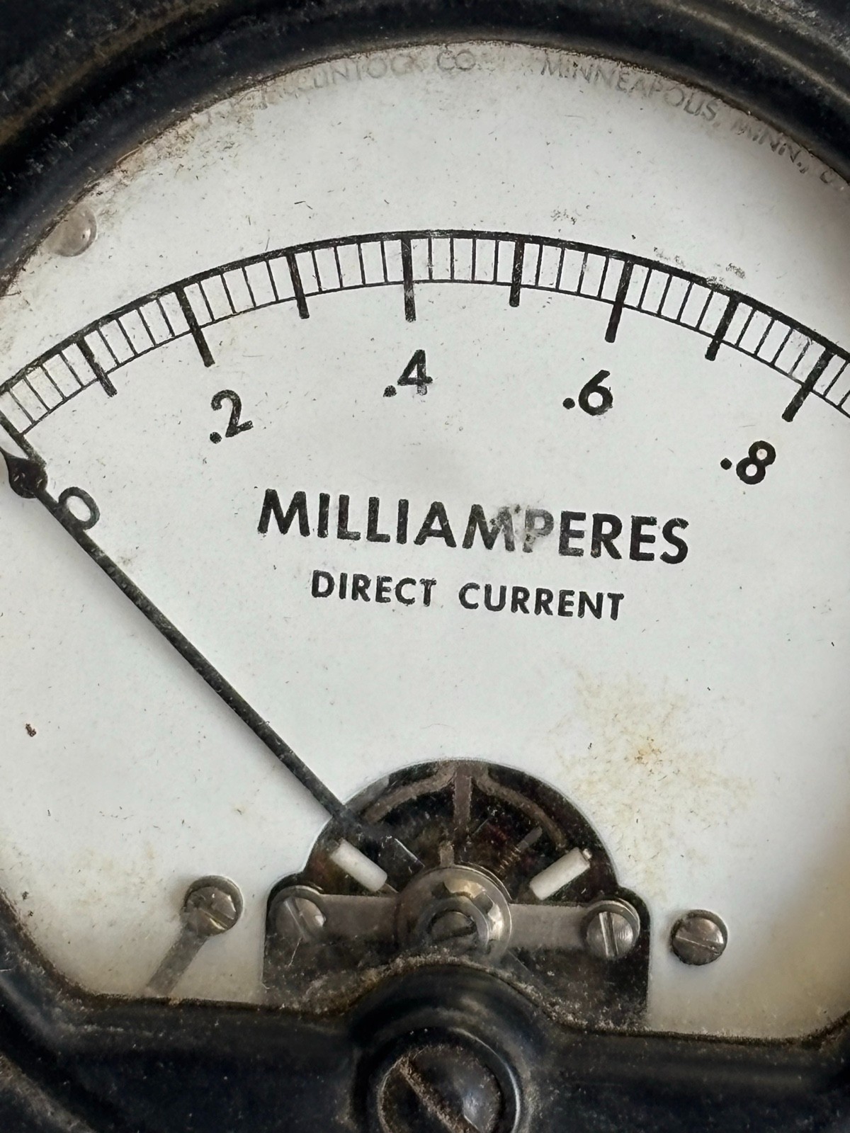 Vintage O.B. McClintock 0-1 mA DC Milliammeter Round Panel Meter Untested