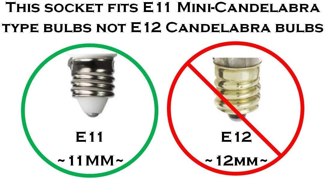 5 Pack E11 Mini-Candelabra Screw Ceramic Lampholder white or off-white