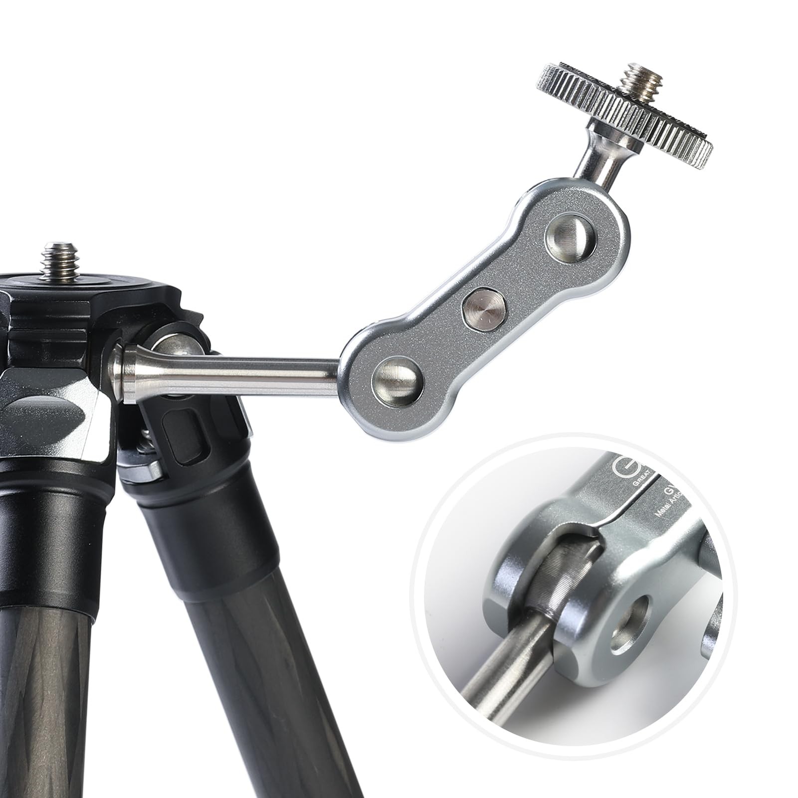 GVM Adjustable Magic Arm Camera Mount 1/4 Inch Screw Articulating Alloy 4.33