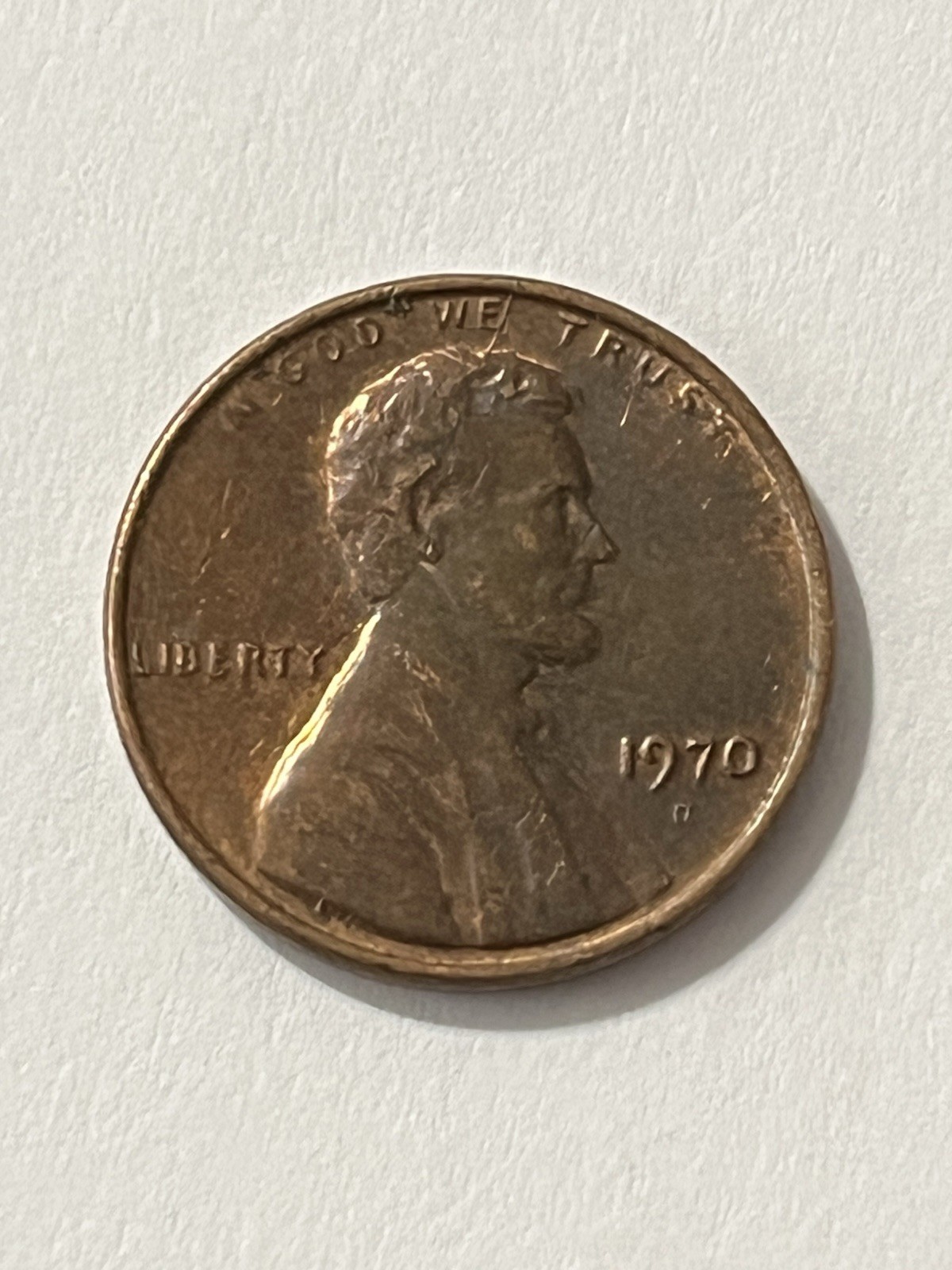 1970-D DIE CRACK LARGE DATE LINCOLN MEMORIAL PENNY