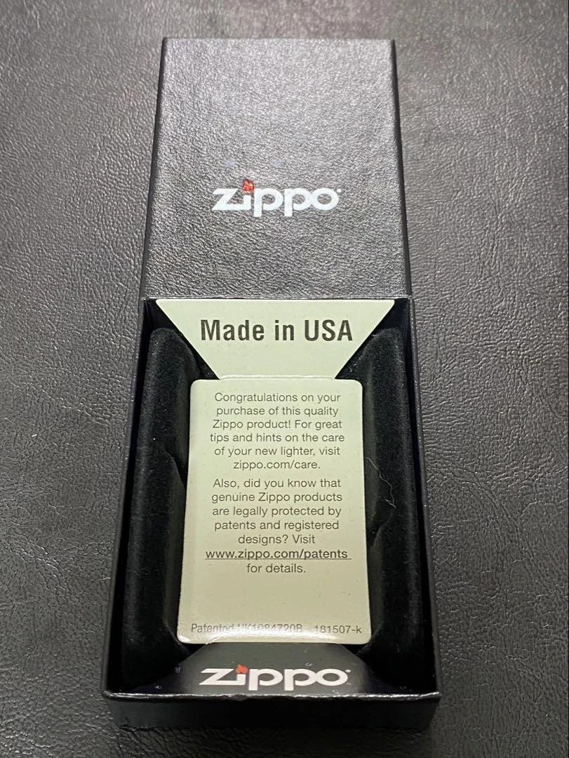 Zippo Asanoha Gold Black Etching Double Sided Processing Lighter Regular Japan