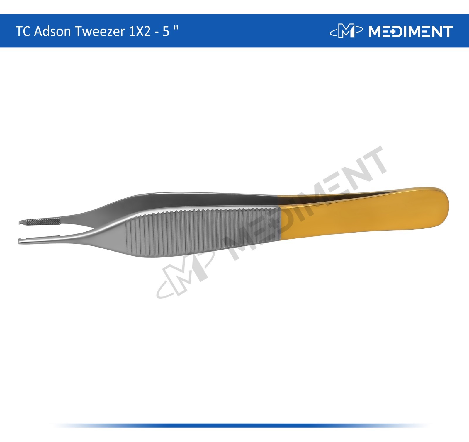 TC Adson Tissue Rat Tooth 1x2 Forceps 5" Plastic Surgery German Grade