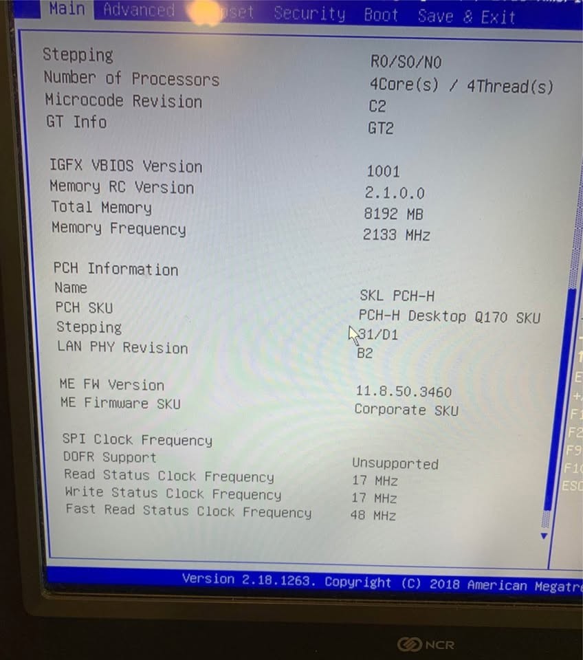 NCR RealPOS XR8 Terminal, Core I3, 16GB 240GB SSD HDD Windows 10 7607-2300-8801