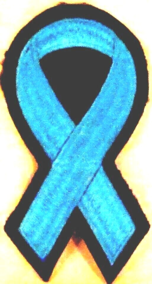 BLUE RIBBON COLON CANCER AWARENESS MOTORCYCLE WOMEN VEST IRON ON PATCH E-11