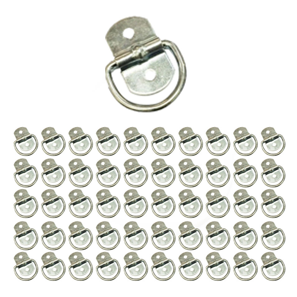 50 - Rope Rings Tie Down D Ring Enclosed Trailer Cargo Strap Chain Tarp- 1200 lb
