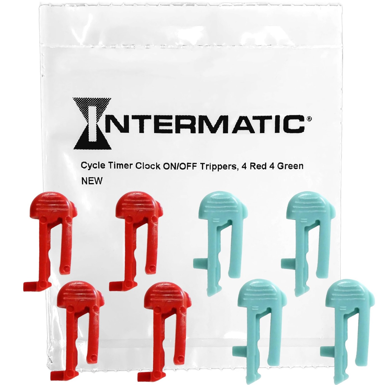 Intermatic Cycle Timer Clock ON/Off Plastic Switch Trippers 2 Pack, Green,red