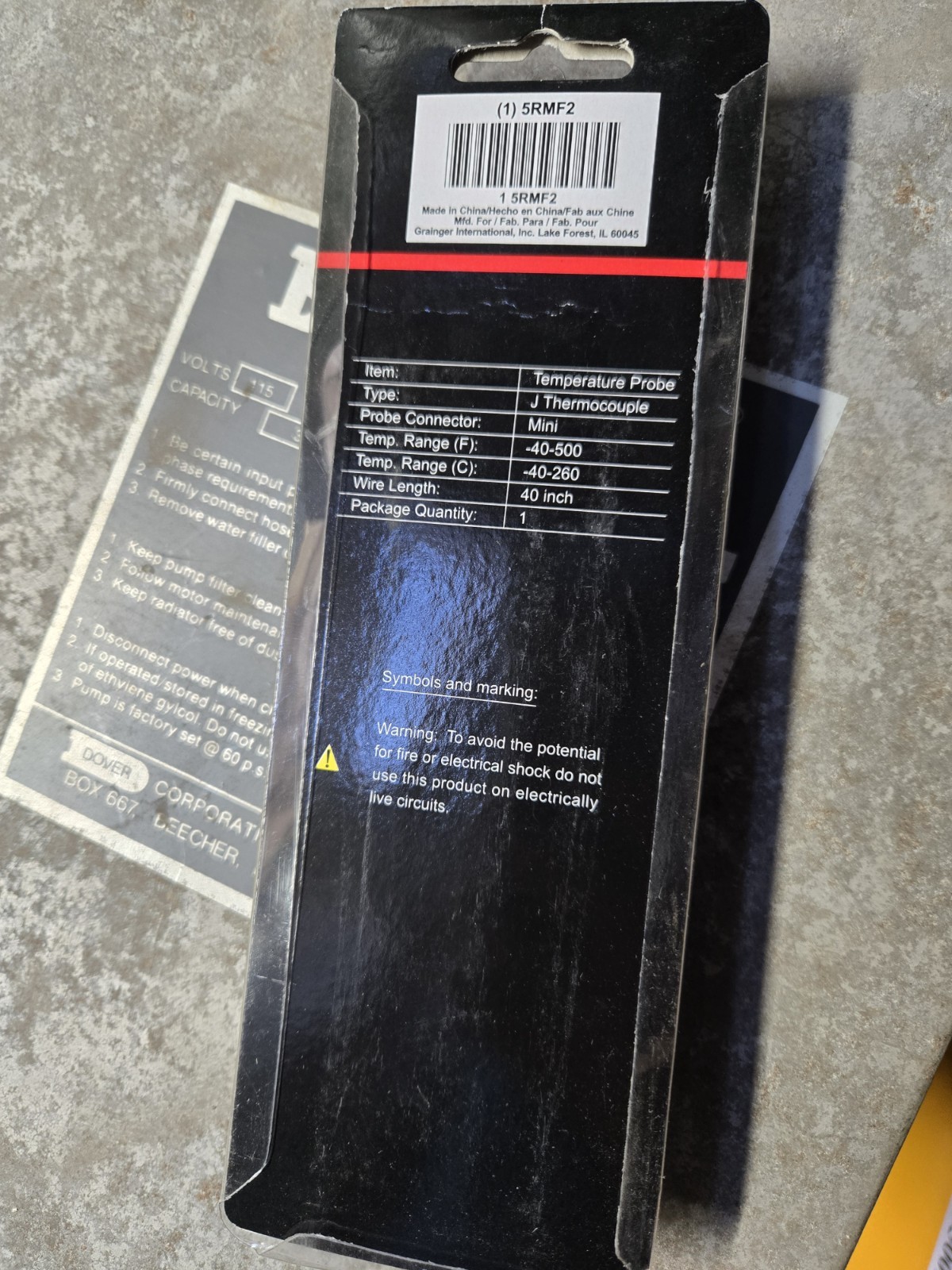 NEW Bead Temperature Probe Type J, -40 to 500F (5RMF2)