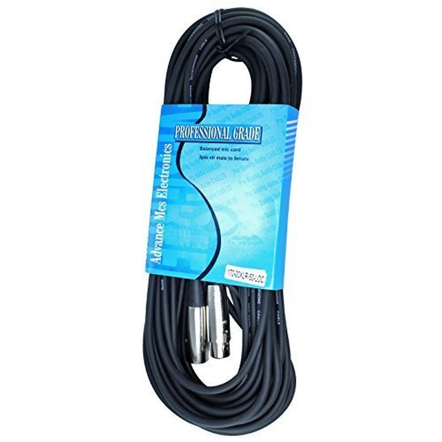 50 Foot Male to Female XLR Microphone Cable (Black) Black