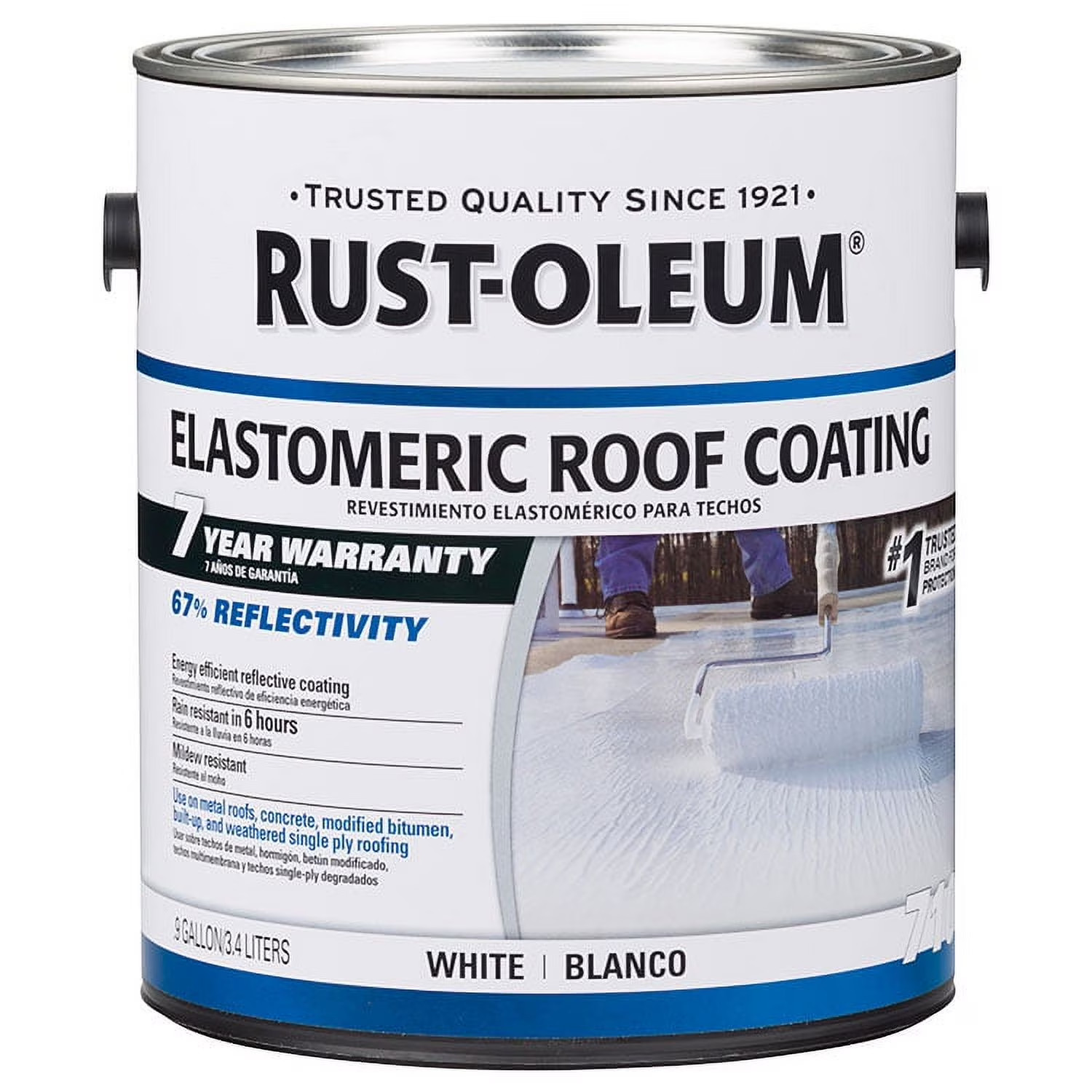 (2 pack) White, Rust-Oleum Elastomeric Roof Coating, Gallon