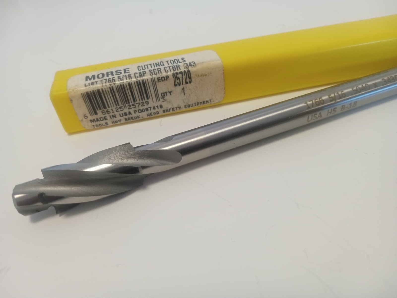 MORSE CUTTING TOOLS 25729 1766 5/16 CAP SCR CTBR OAL-6-1/8" LCF-1" DC-0.504"NOF4