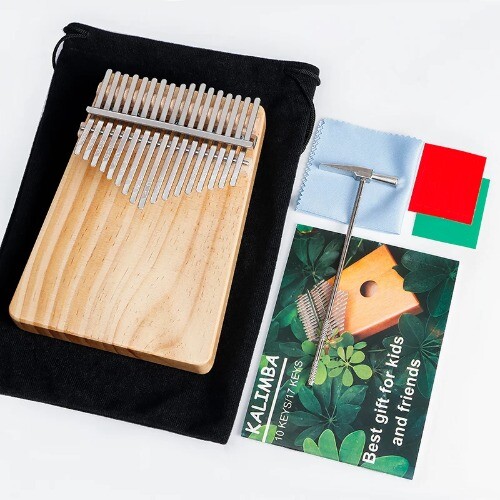 Kalimba Thumb Piano 17Keys Spruce Wood Portable Mbira Finger Piano KidsBeginners