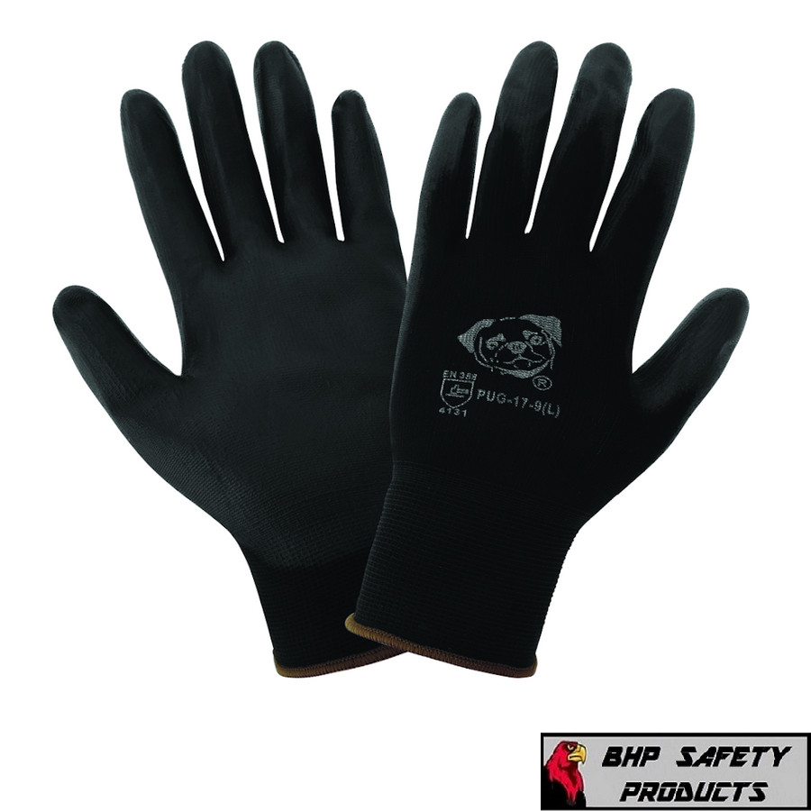 POLYURETHANE COATED GENERAL PURPOSE NYLON WORK GLOVE PUG17 LIGHTWEIGHT (XS-XXXL)