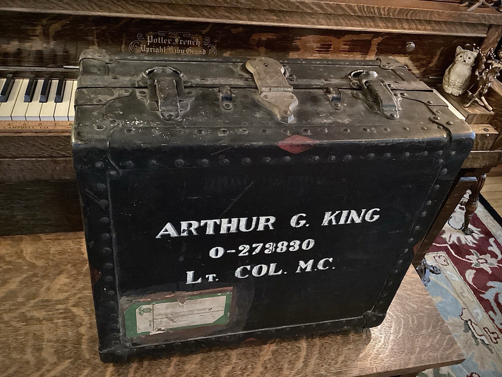 WWII Neverbreak Footlocker Trunk Col Arthur G King MD Cincinnati Jewish History