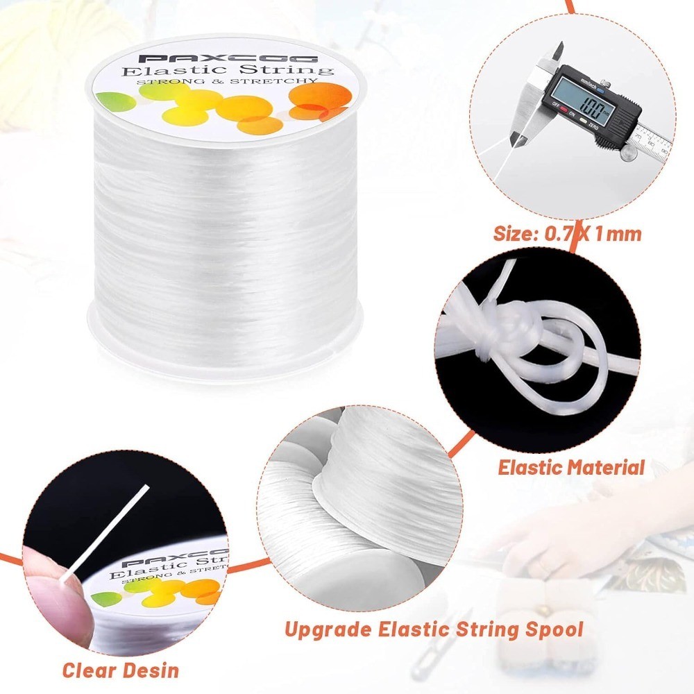 Stretch Elastic String Cord for Jewelry Making Bracelet Beading White 1mm