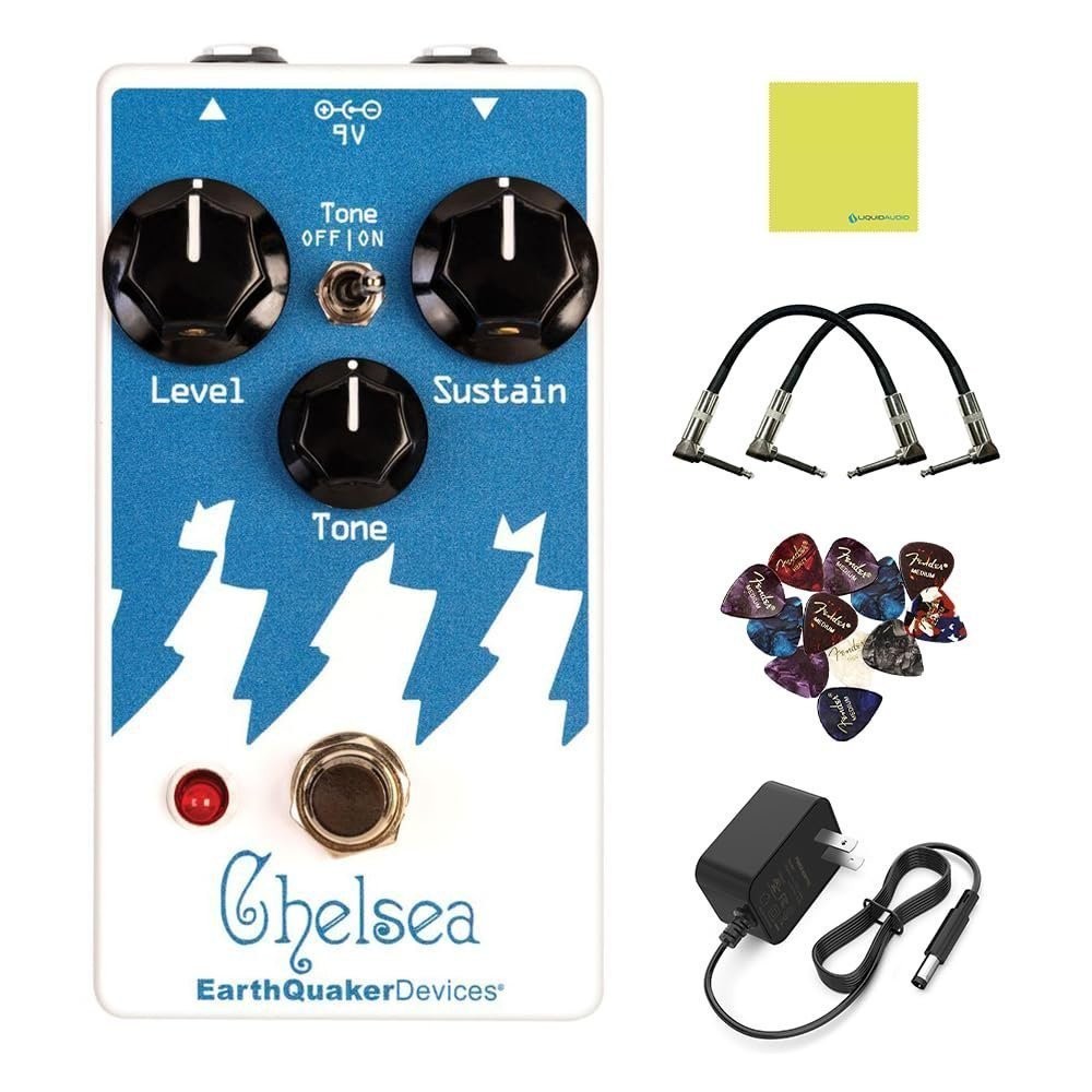 EarthQuaker Devices Chelsea Low End Fuzz Driver Pedal Bundle with 2x Right...