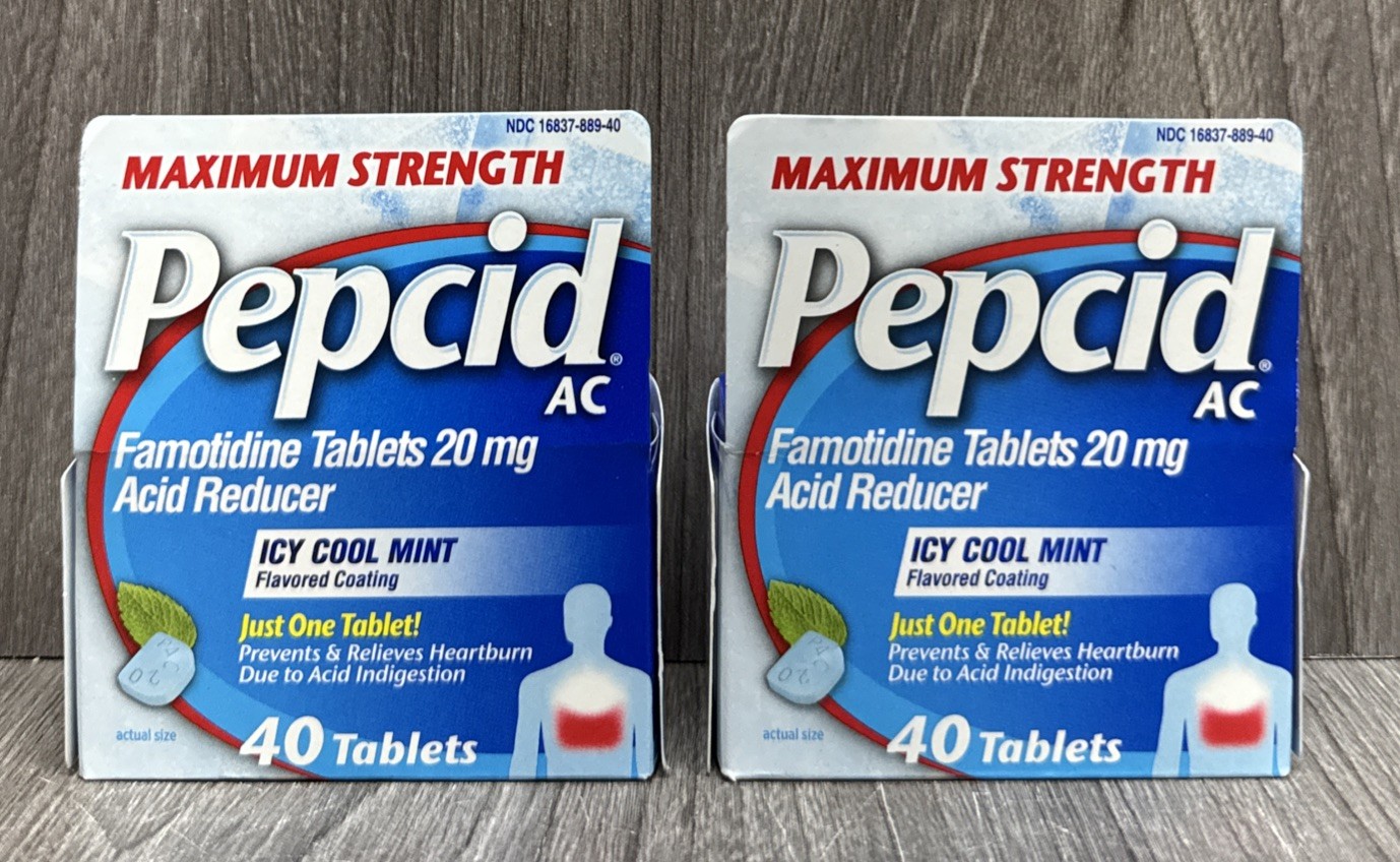 LOT OF 2 Pepcid AC Maximum Strength 20mg ICY COOL MINT 80 Tablets EXP: 10/2026+
