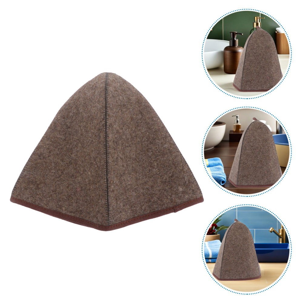 3 PCS Felt Sauna Cap: Thick High Top Bathing Hat - Steam Room Hair Protecting
