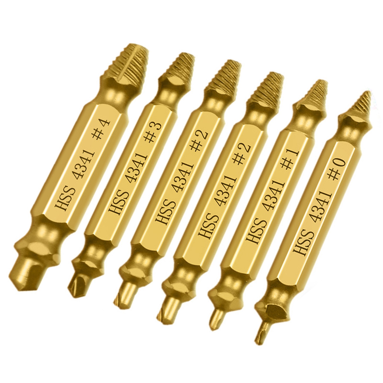 6 Piece Damaged Screw Extractor Tip Drill Bit Stripped &Broken Bolt Removal Tool