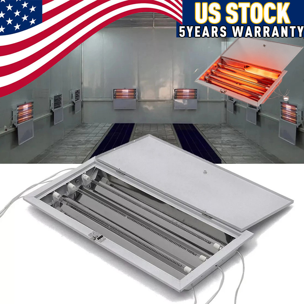 8 X 3KW Spray Baking Booth Infrared Paint Curing Lamp Heaters Heating Light 220V