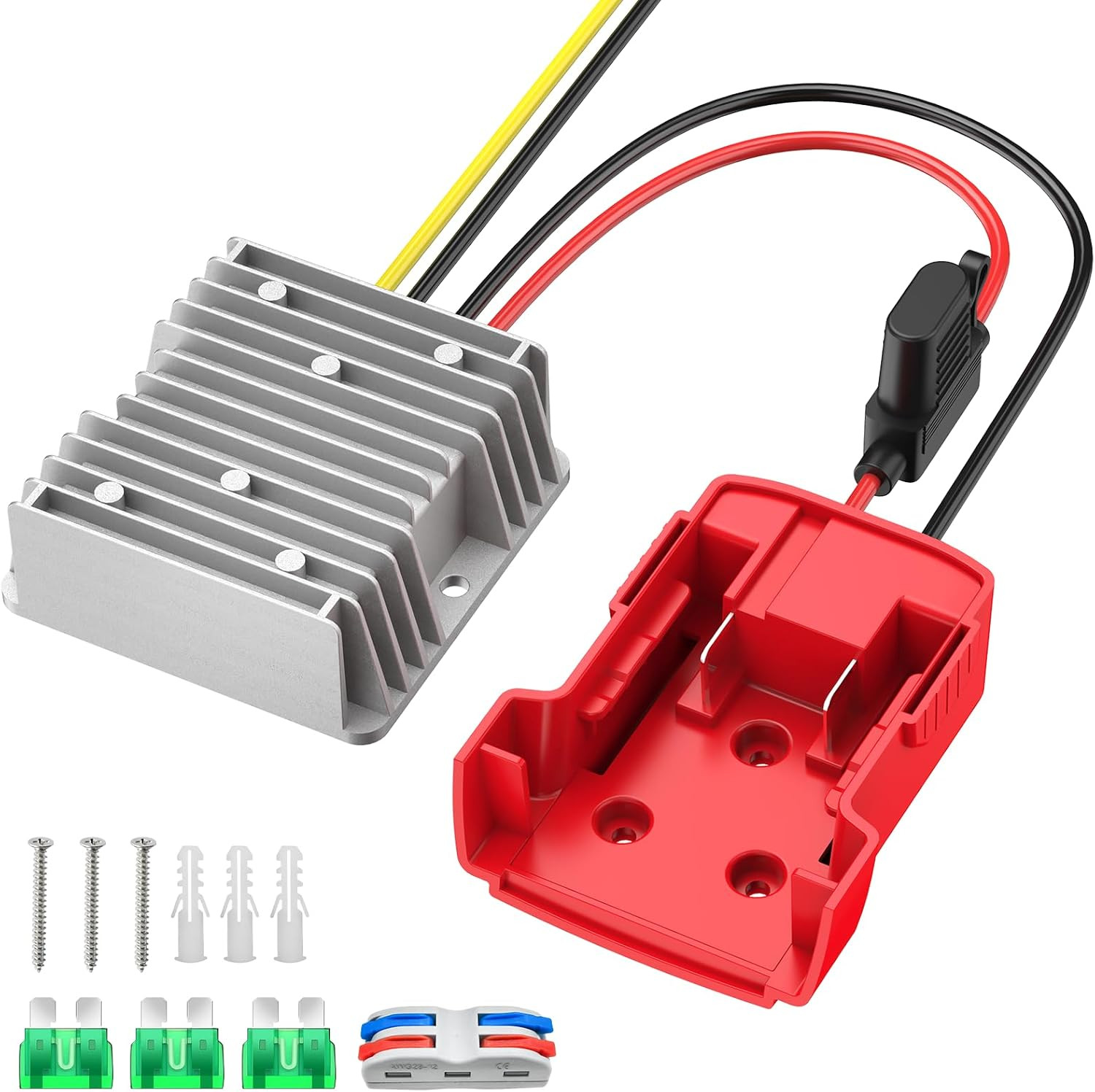 18V to 12V Step-Down Converter Compatible with Milwaukee 18V Battery, DC 12V 20A