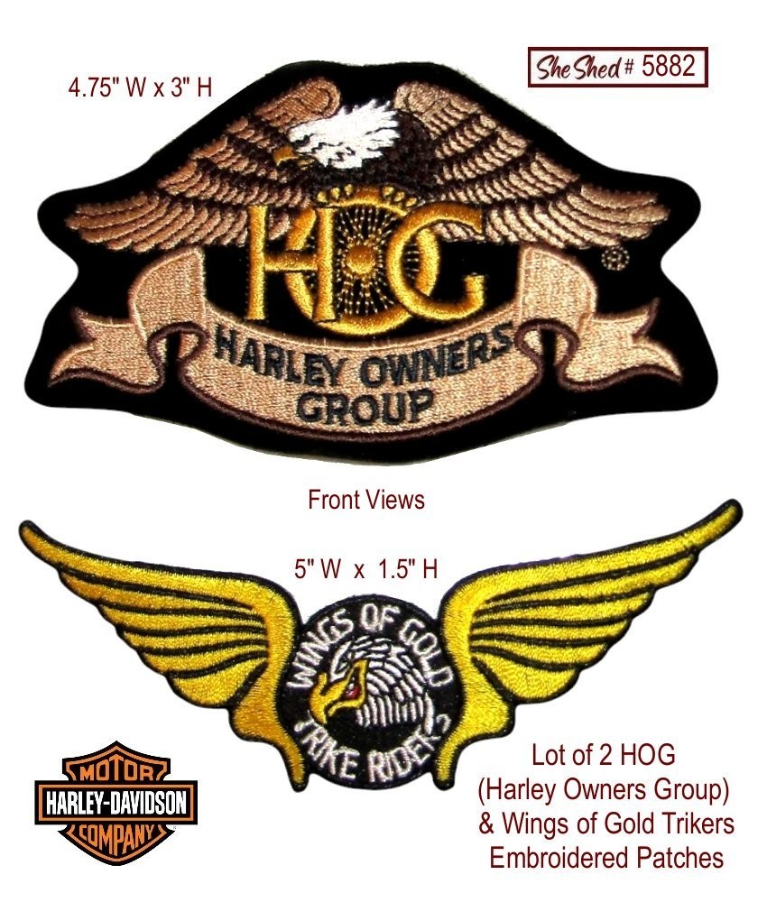 Harley Owners Group HOG Patches Lot 2 Wings of Gold Embroidered Biker