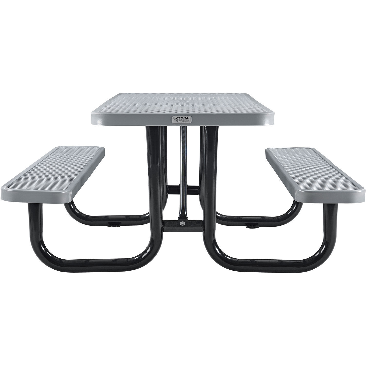 Global Industrial 72" Rectangular Picnic Table Surface Mount Gray