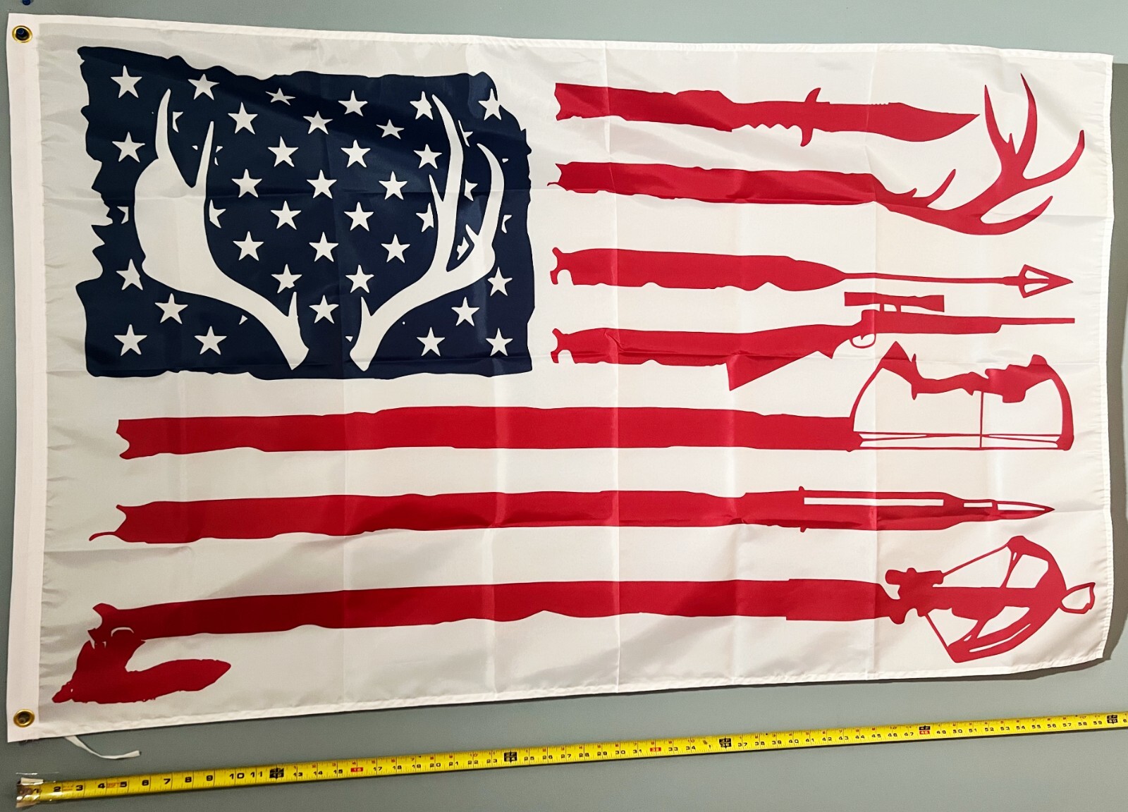 Welcome Hunters FLAG FREE USA SHIP WDA Outdoors Redneck USA Shipping Sign 3x5'