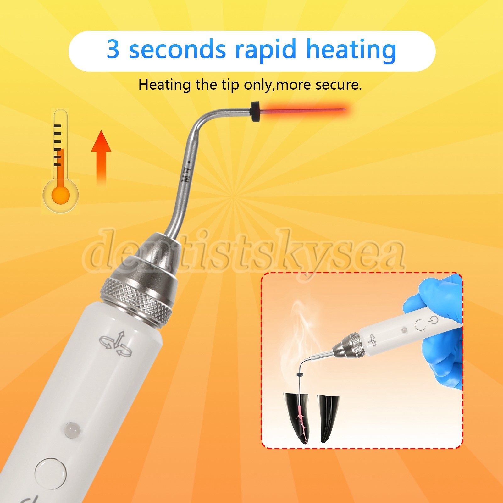 Cordless Gutta Percha Obturation System Endo Heated Pen With 2 Tips  Dental